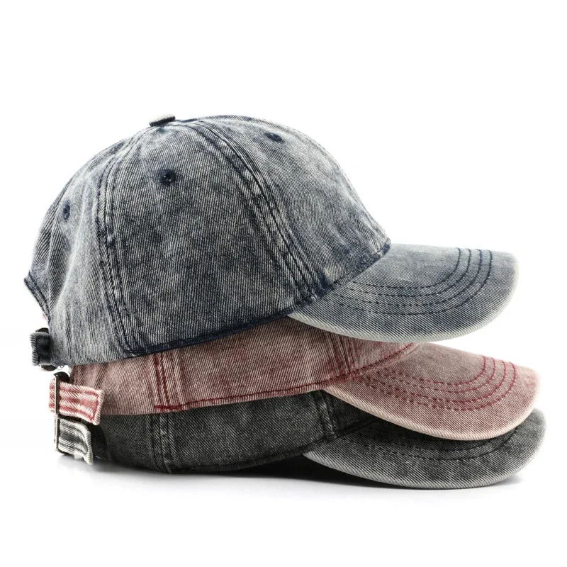 

Faded Denim Baseball Cap Unisex Style Washed Cotton Caps for Men and Women Classic Retro Trucker Hats