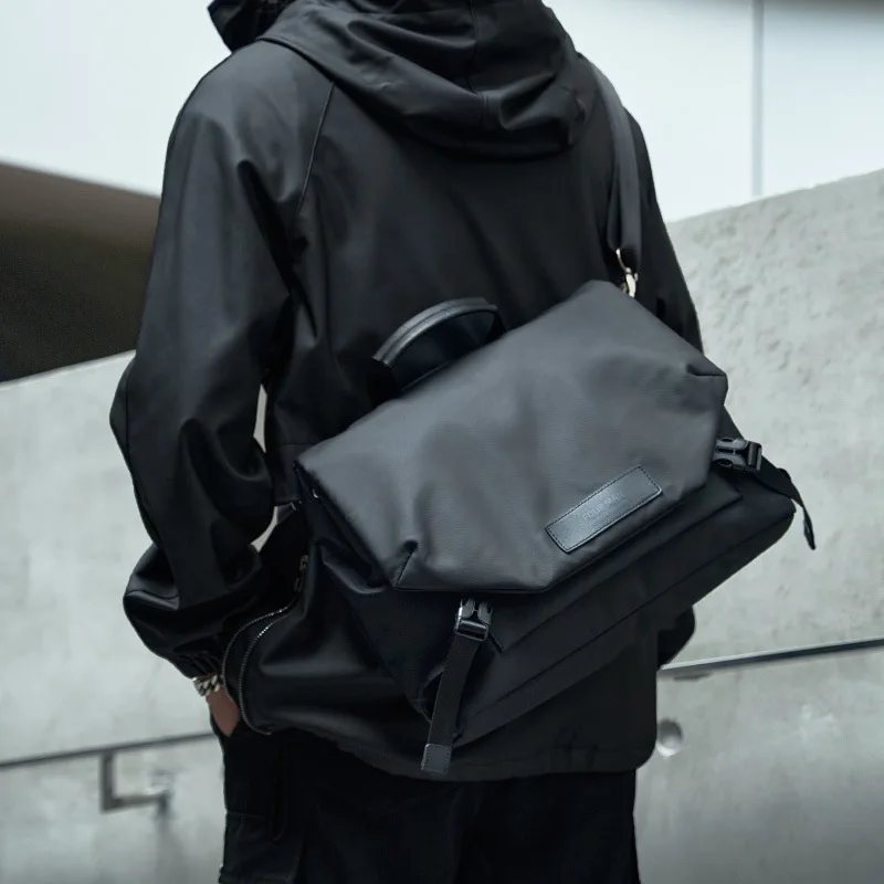 

Casual Men's Crossbody Bag Large Capacity Motorcycle Crossbody Shoulder Bag Men Oxford Waterproof Laptop Handbags Male Satchels