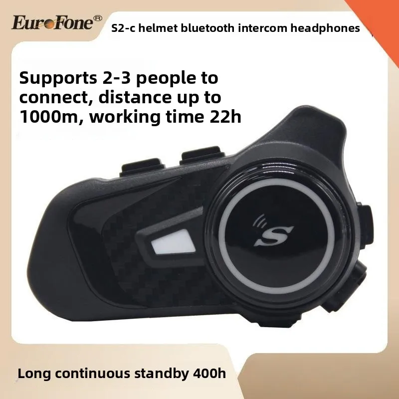Factory Supply S2-C Motorcycle Helmet Walkie-talkie, Two People Talk Distance Up To 1000 Meters, Helmet Bluetooth Headset 1/2pcs