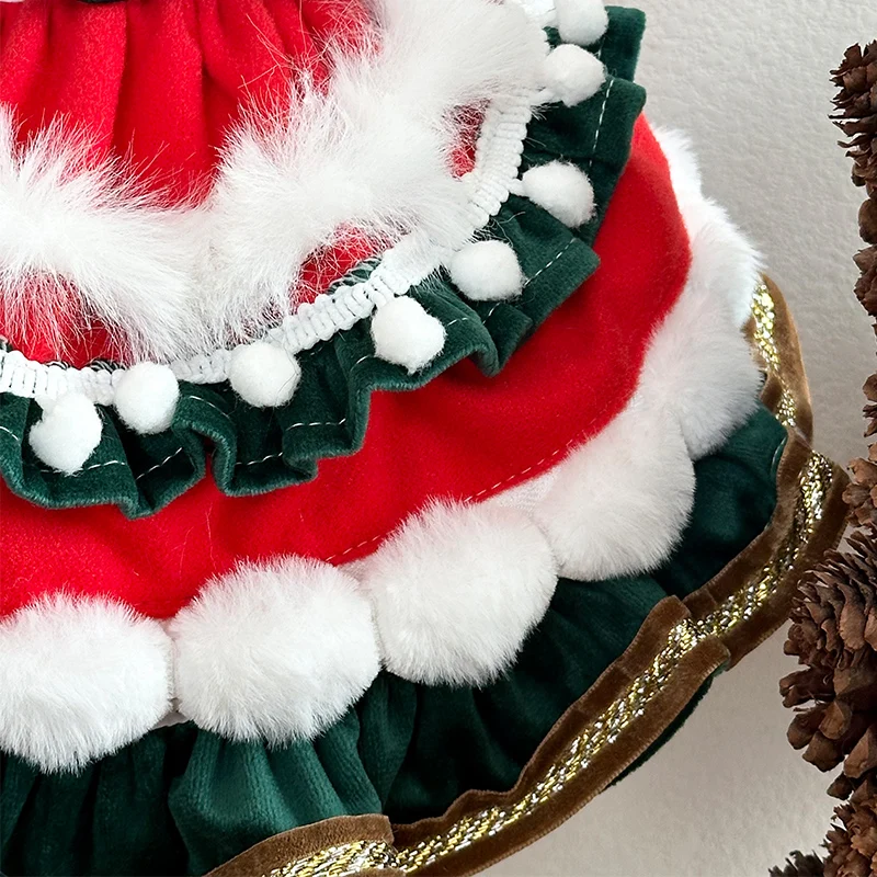 فستان أليف للقطط والكلاب، فستان أميرة عيد الميلاد المخملي للكلاب، ملابس الحيوانات الأليفة للكلاب والقطط الصغيرة، زي للكلاب والقطط #5