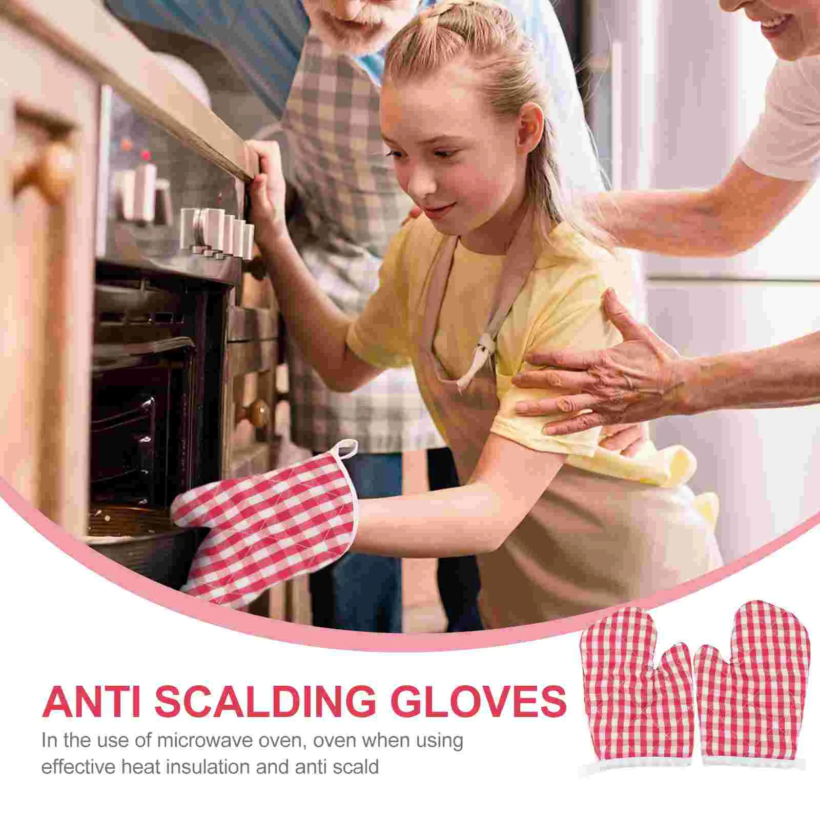 2 Pcs Oven Glove Insulation Gloves Microwave Mitt Kitchen Heat-resistant Pupils