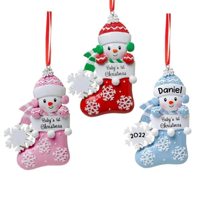 Weihnachts baum dekoration mit Namen Schnee Baby Ornament personal isierte Schneemann Baby erste Weihnachten für 2025 für Weihnachten