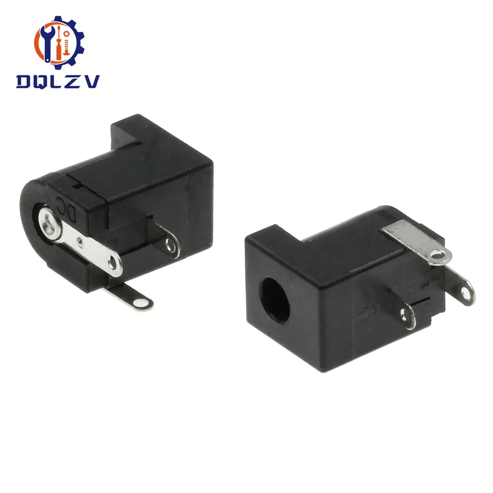 DC Power Socket 5.5X2.5MM Charging Hole Seat 3.5*1.3mm Power Socket Connector 5.5x2.1mm Black DC-005