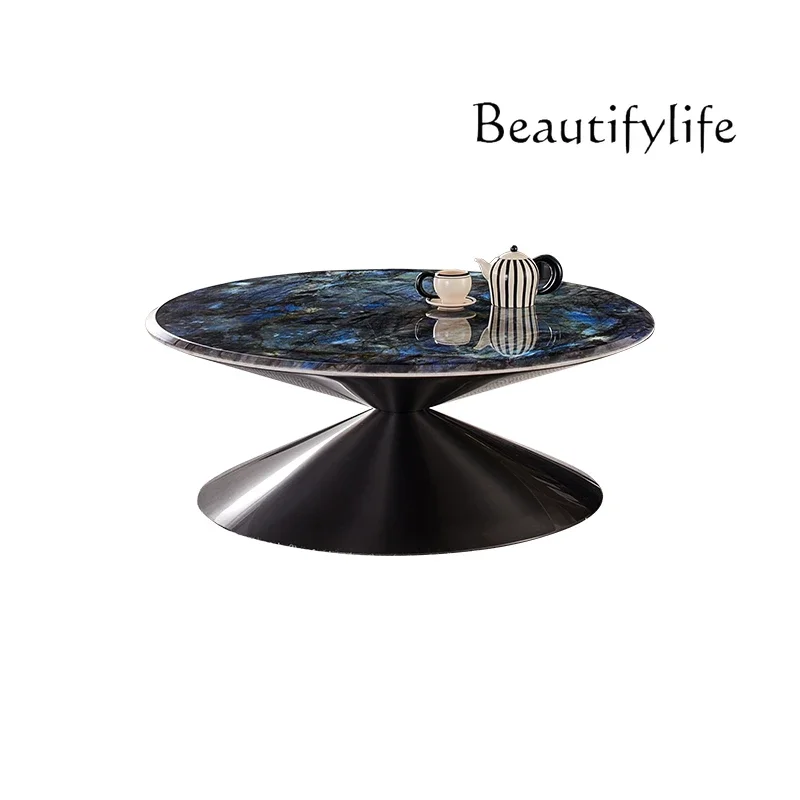 

E New Italian Minimalist Flying Saucer High-end Marble Round Coffee Table Villa Large Coffee Table