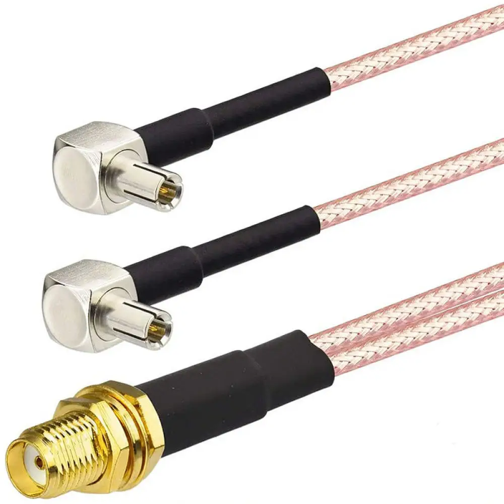 For For JX RP SMA Female To Dual TS9 CRC9 Y Type RF Cable Adapter Signal Transmission Cord Network Antenna Interface