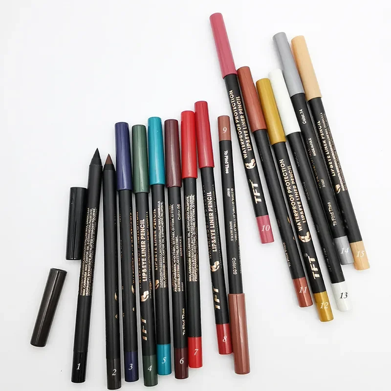 24 Colors Eyeliner Lipliner Pencil Waterproof Easy To Wear Make Up Matte Eye Liner Blue Red Green White Gold Brown Eyliner