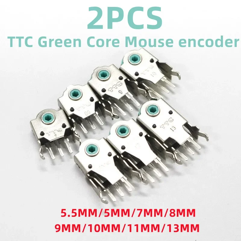 New TTC 2PCS Green Core Encoder 5.5mm 5mm 7mm 8MM 9MM 10MM 11MM 13MM Mouse Wheel Encoder