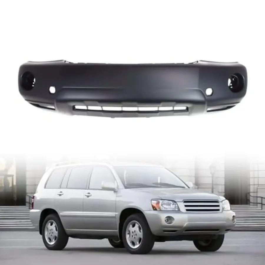 Front Bumper Cover Replacement Primed for 2004-2007 Toyota Highlander Base Limited and Sport Models Seamless Fit and Durable Fi