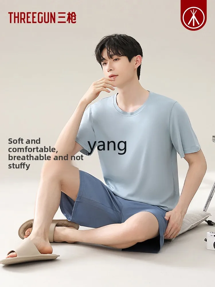 CX summer couple pajamas men's simple casual loose short-sleeved round neck breathable cool pants loungewear women