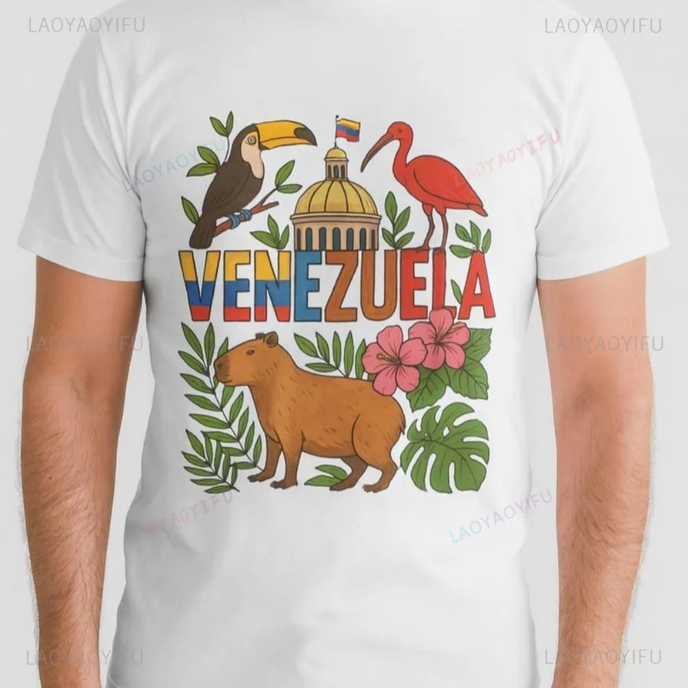 Venezuela Flag Graphic Printed Tshirt South American Latin America Travel T Shirt Casual Fashion Loose Cotton Women Man Tees