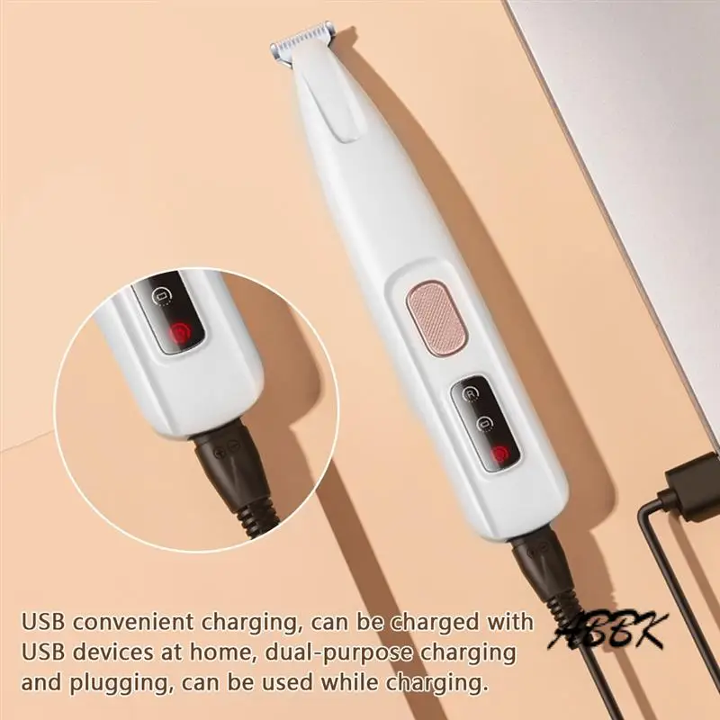 

ABBK-Portable Dog Claw Trimmer With LED Light Cordless Pet Hair Shaver Trimmer Nail Grooming Tool For Cats And Other Pets