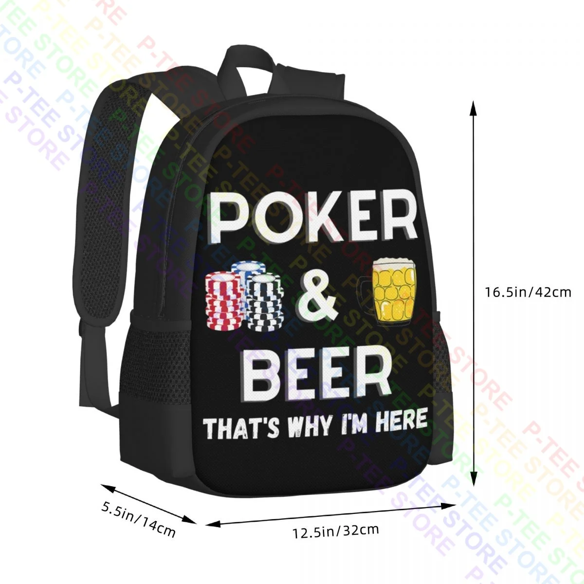 لعبة البوكر سعة كبيرة والبيرة على ظهره ، PokerBackpack مضحك ، صالة الألعاب الرياضية ركوب على ظهره ، وهذا كيف أنا هنا