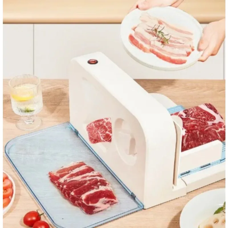 

Электрическая мясорезка для замороженного мяса, 150 Вт, с лезвием из нержавеющей стали, регулируемая толщина нарезки, для домашней кухни, барбекю, нарезки баранины и говядины