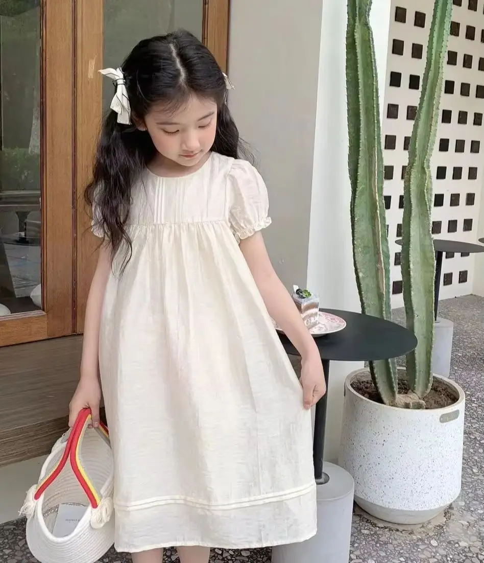 baby girls clothes kids dress summer Bubble sleeved girl's short sleeved dress charming princess dress