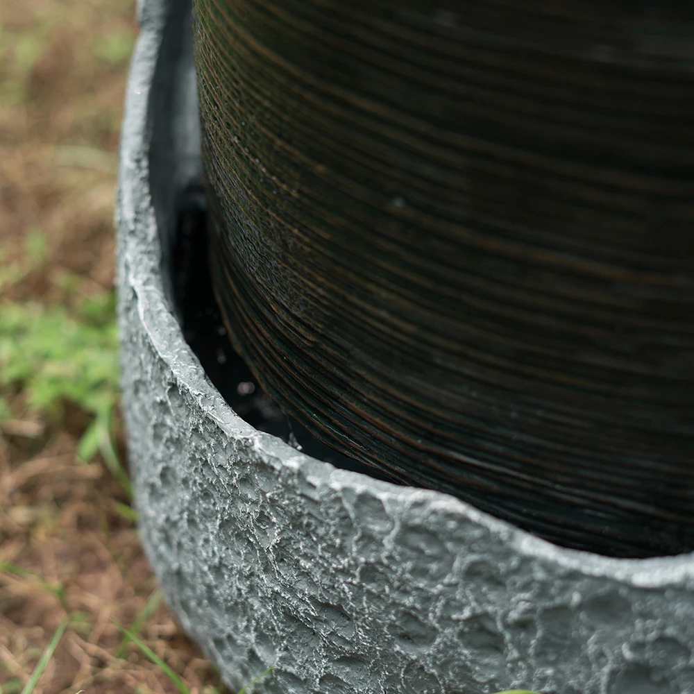 17x17x26 "كسر UrnWater نافورة مانعة لتسرب الماء في الهواء الطلق داخلي بوليريسين ModernGarden DecorLED نافورة للفناء الخلفي الشرفة