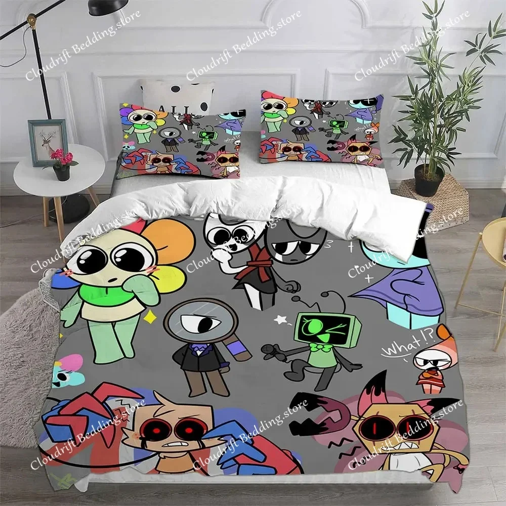 D-Dandy's World Bedding Set Game 3D Printed Duvet Cover Set With Pillowcases Boy Girl Teens Kids Birthday Gift Soft Bedclothes02