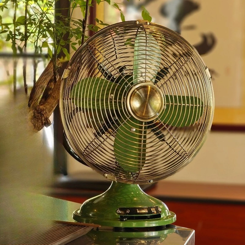 Vintage Metal Table Fan With Pure Copper Motor Oscillating Retro