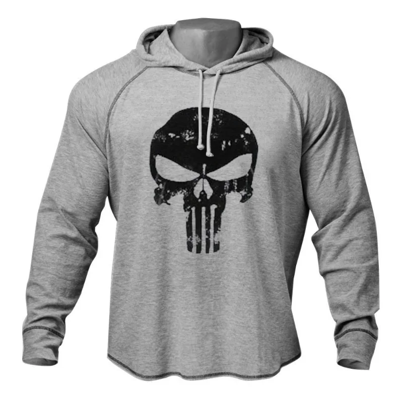 Sudadera con capucha de algodón purificado para hombre, camisa elegante, regalo de cumpleaños, arte de Punisher, Calavera, primavera y otoño