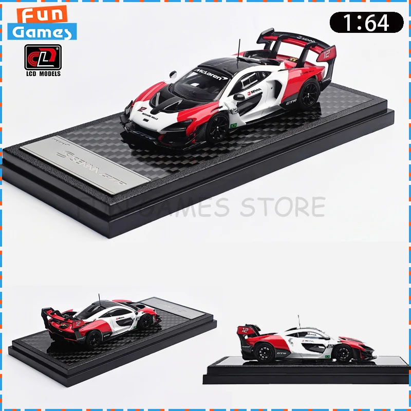 New LCD 1/64 Car Model Mclaren GTR Senna Car Model Simulation Model Diecast Model Collectible Ornament Custom Birthday Toy Gift