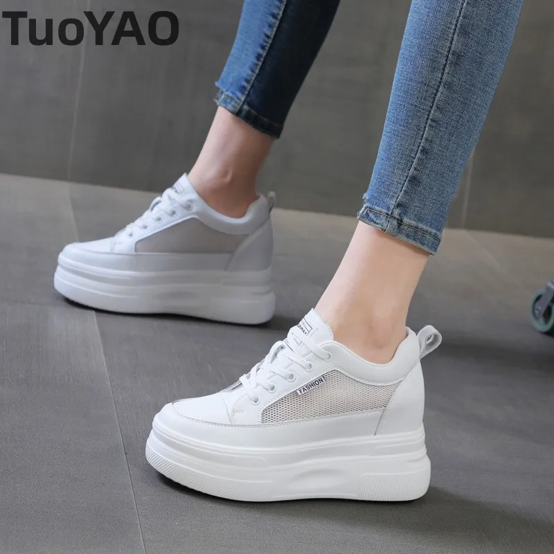 

10cm Air Mesh Platform Wedge Fashion Women Spring Well-fitting Summer Chunky Sneakers Sports Shoes Breathable Comfortable Pumps