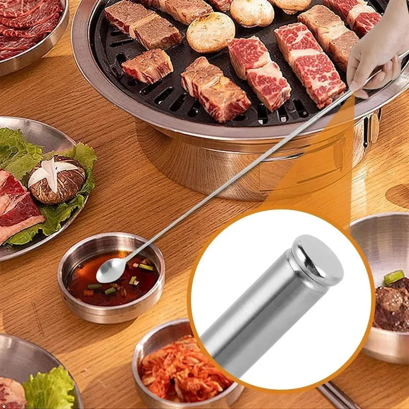 

Creative Stainless Steel Telescopic BBQ Fork Spoon Set Portable Camping Tableware