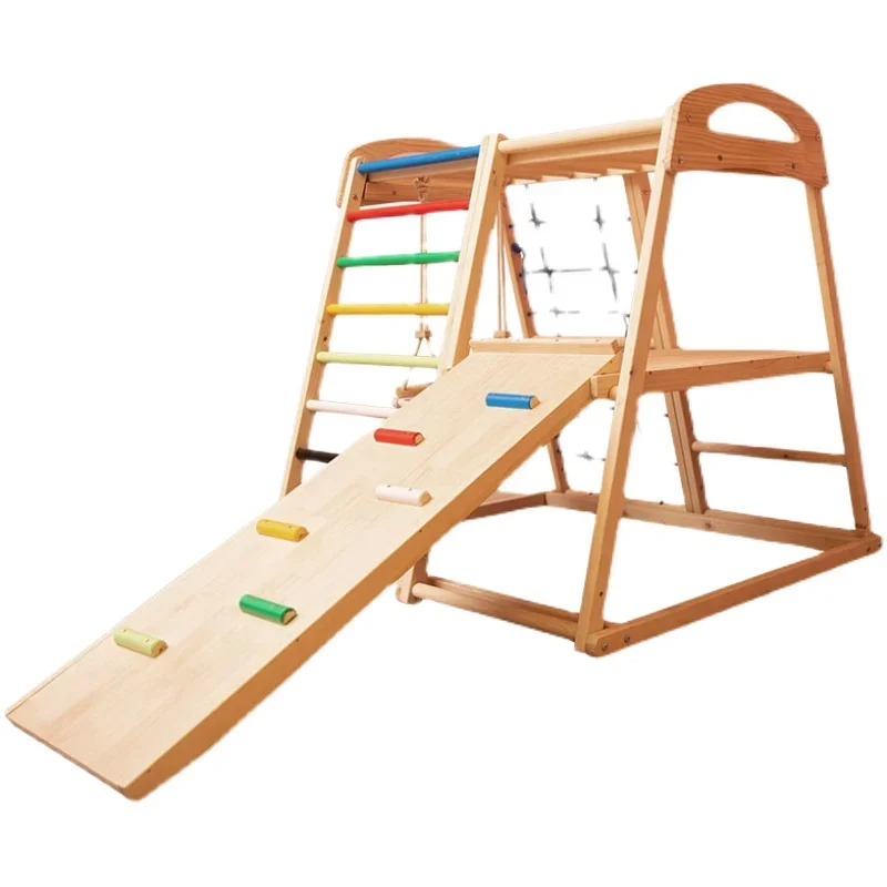 

Сетчатая деревянная рама для скалолазания, садовые сетки для скалолазания для внутренней игровой площадки, слайды, оборудование, детские качели для спортзала, мебель Монтессори