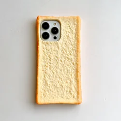 Luxury Toast bread 3D Silicone phone case protection for iPhone 16 15 13 12 14 Pro Max 11 X Funny Coque