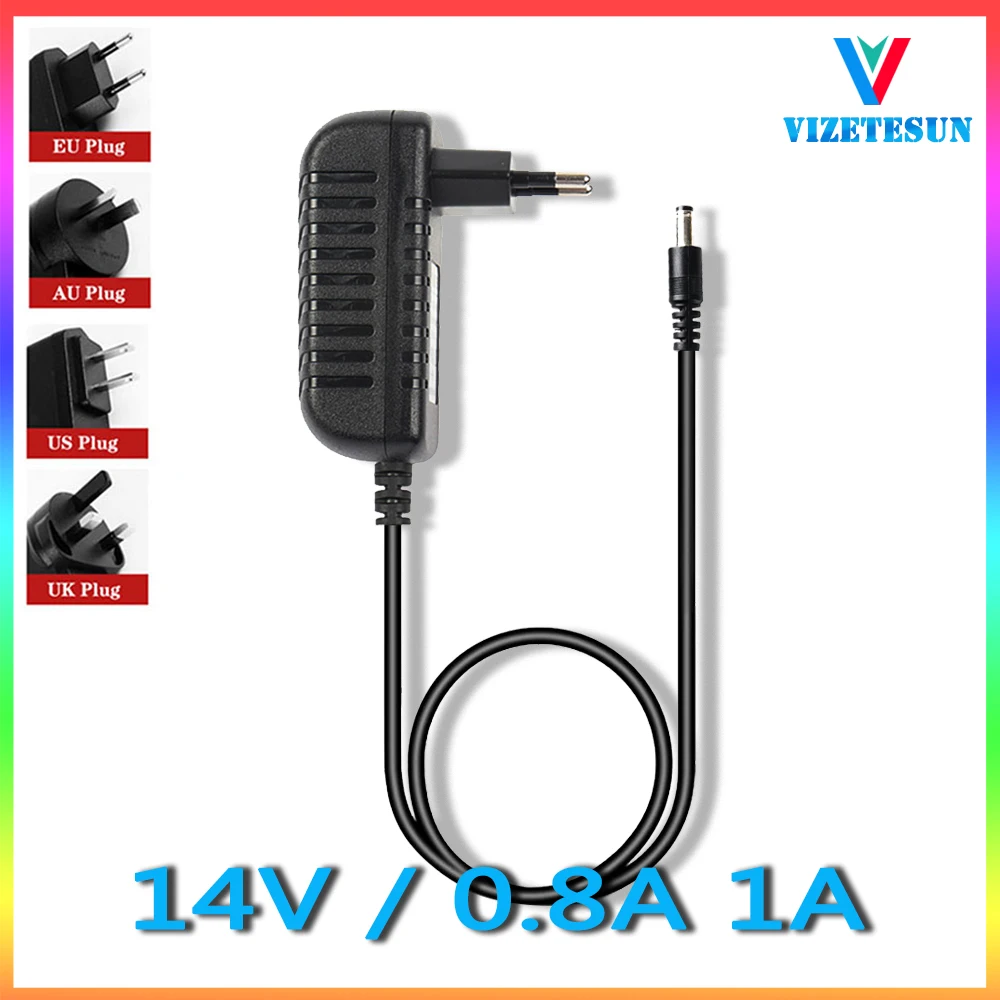 

14V 0.8A 1A Power Adapter 14V 800MA 1000MA Universal Regulated Power Cord DC 5.5*2.1MM