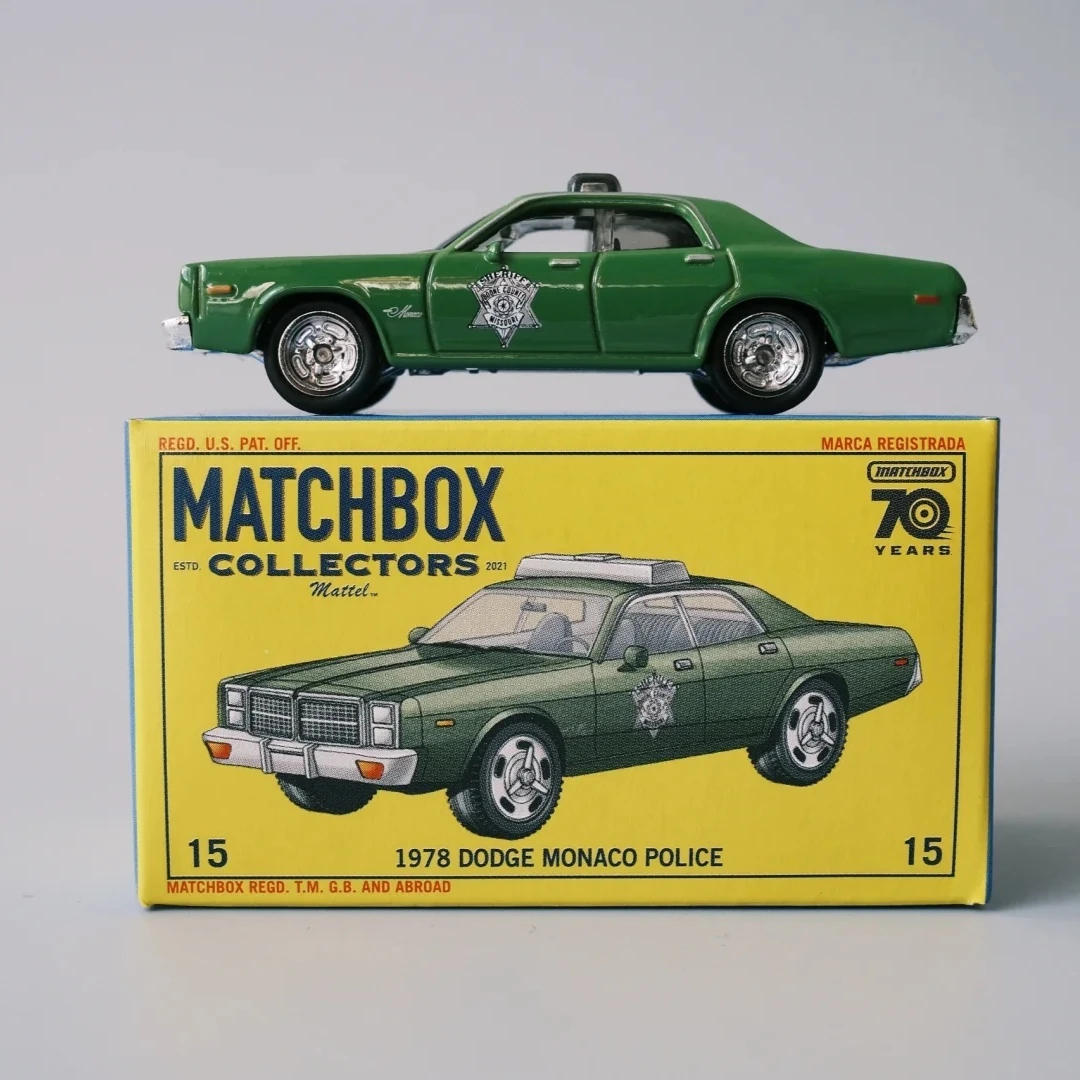 Matchbox Collectors 70 Years Series Treasure 1978 Dodge Monaco Police Metal 1:64 Diecast Car Model Collectible Vehicle Toy Gift
