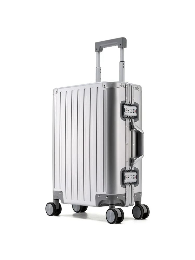 Bagages en alliage d'aluminium et de magnésium pour femmes, cadre en aluminium de 24 pouces, roue universelle, boîte à roulettes pour hommes, embarquement de 20 pouces