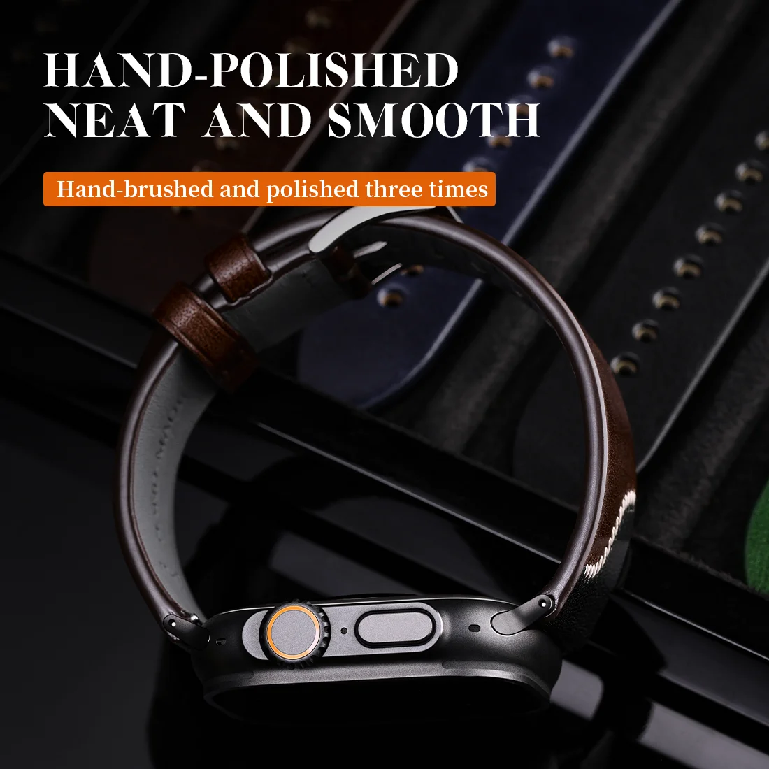 MAIKES ساعة أبل جلدية مصنوعة يدويًا الترا 3 49 ملم حزام مع محول 1:1 الأصلي لسلسلة ساعات أبل 11 46 ملم 42 ملم 45 ملم 41 ملم