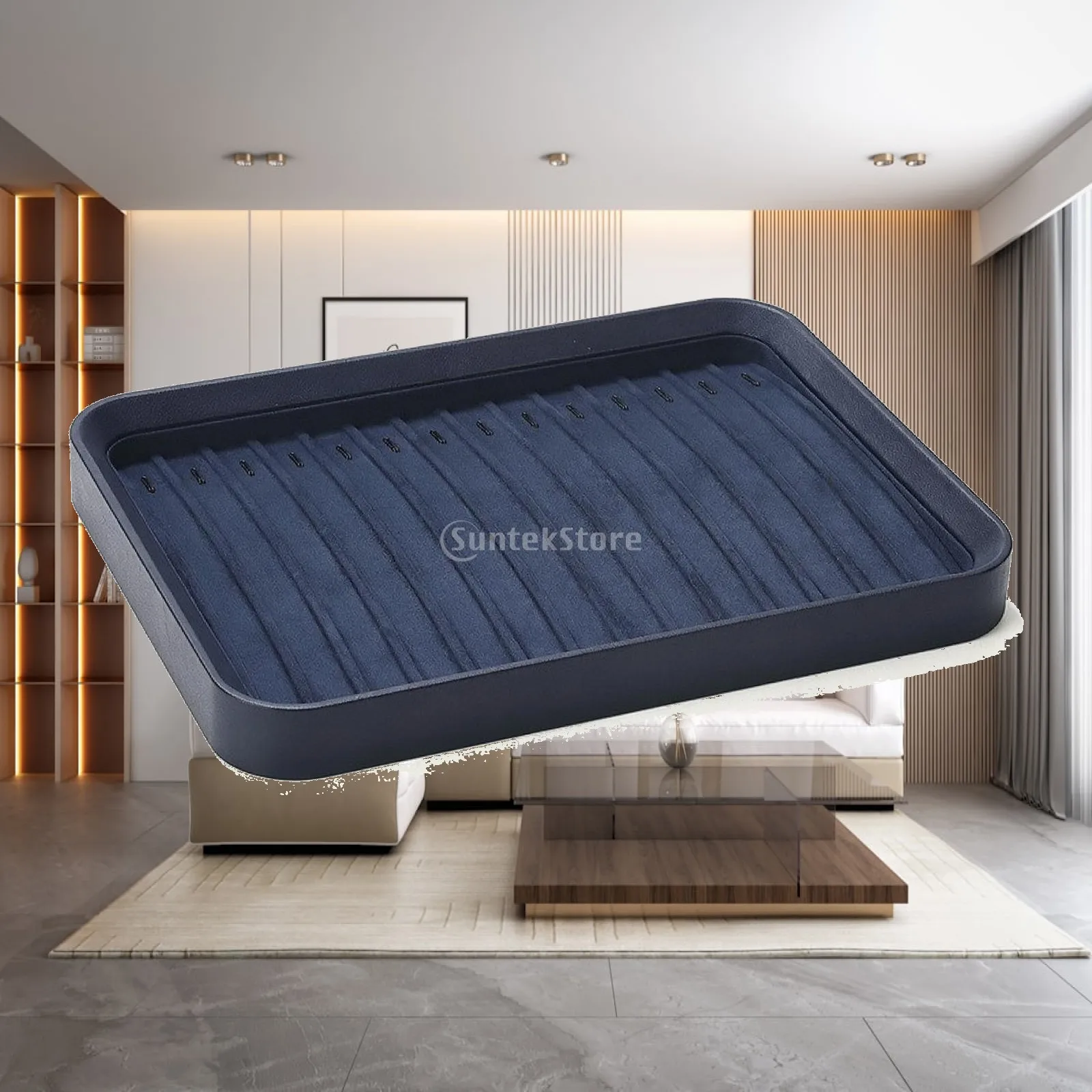 Necklace Display Tray Velvet Jewelry Display Tray with Slots Drawer Insert Grooved Elegant for Jewelers, Boutique Counters