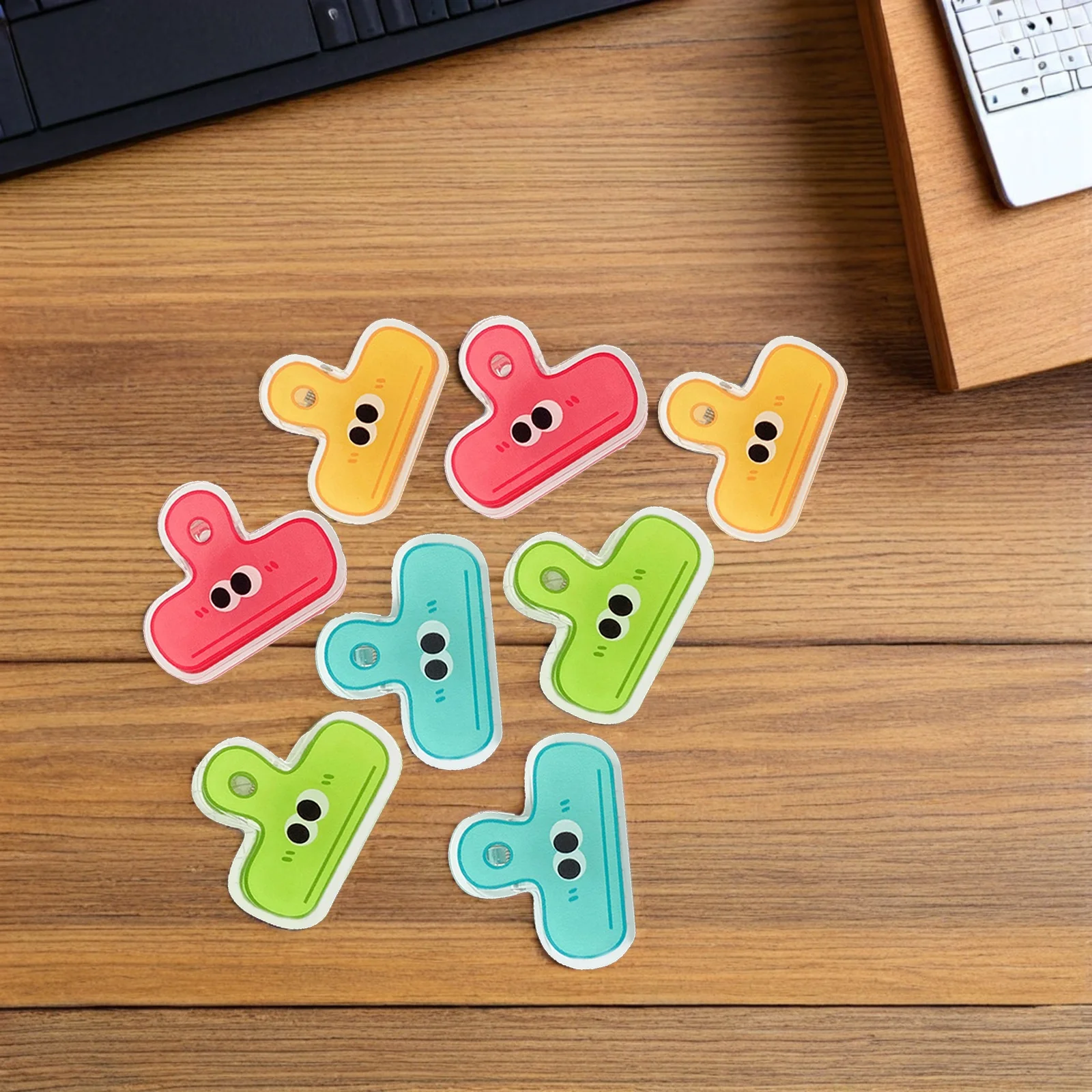 

8pcs Plastic Paper Binder Strong Hold Creative File Organizer For Students Teachers Wall Door Use Chip Clips Easy Remove