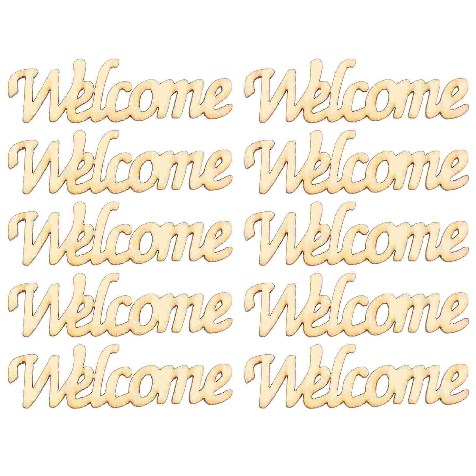 

30 Pcs Welcomewood Chips DIY Unfinished Cutout Wedding Decor Mini Wreaths for Crafts Hanging