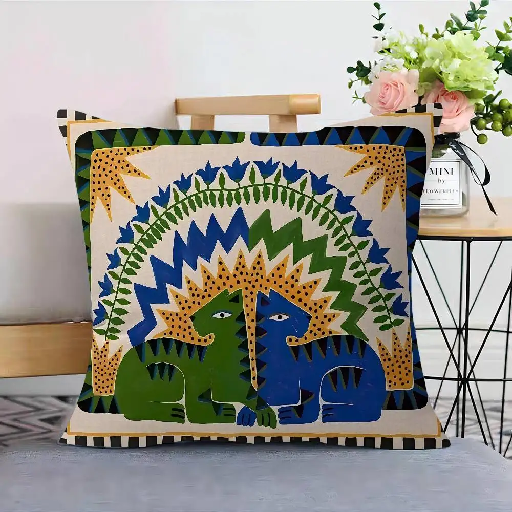 Ancient Egypt Tiger Leopard Lucky Dragon pillow cover sofa cushion cover home room decoration children gift