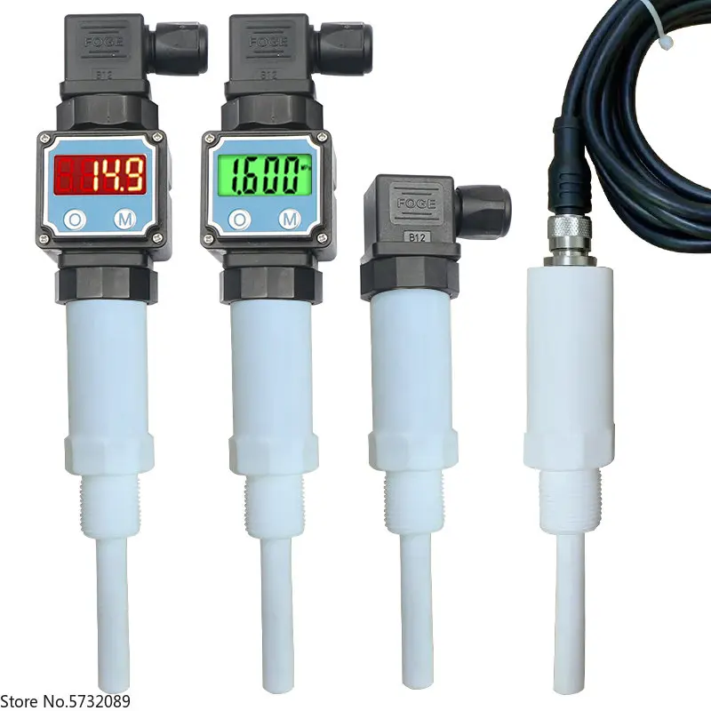 

Digital display PTFE thread anti-corrosion temperature sensor Concentrated acid and alkali temperature transmitter PT100