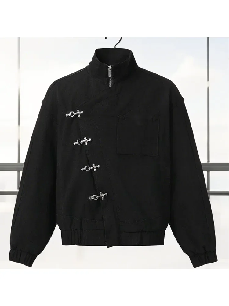 Frauen Trendy Elegante Exquisite Breite Schulter Jacke Weibliche Abgeschnitten Slim Fit Outwear Herbst Party Büro Metall Botton Outwear – Detail 2
