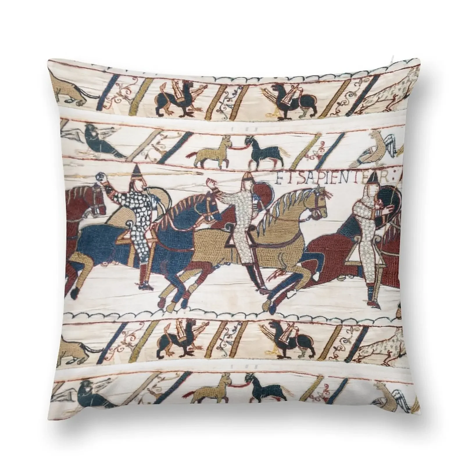 Bayeux Tapestry: The Battle of Hastings (Norman knights and archers) Throw Pillow Plaid Sofa Cushions Cover pillow