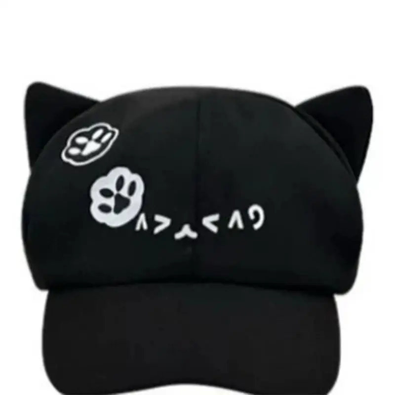 39BD 3D Cats Ear Baseball Hat With Adjustable Strap Anime Theme Sunproof Hat For Women Girl Breathable Cotton Headwear