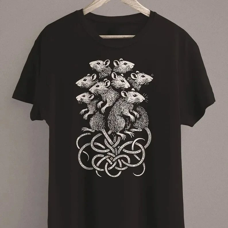 Medieval Rat Shirt Gothic Grunge Printed T-shirt Men Women Short Sleeve Cotton T-shirt Men's T-shirts 2026 Summer Men's Clothing