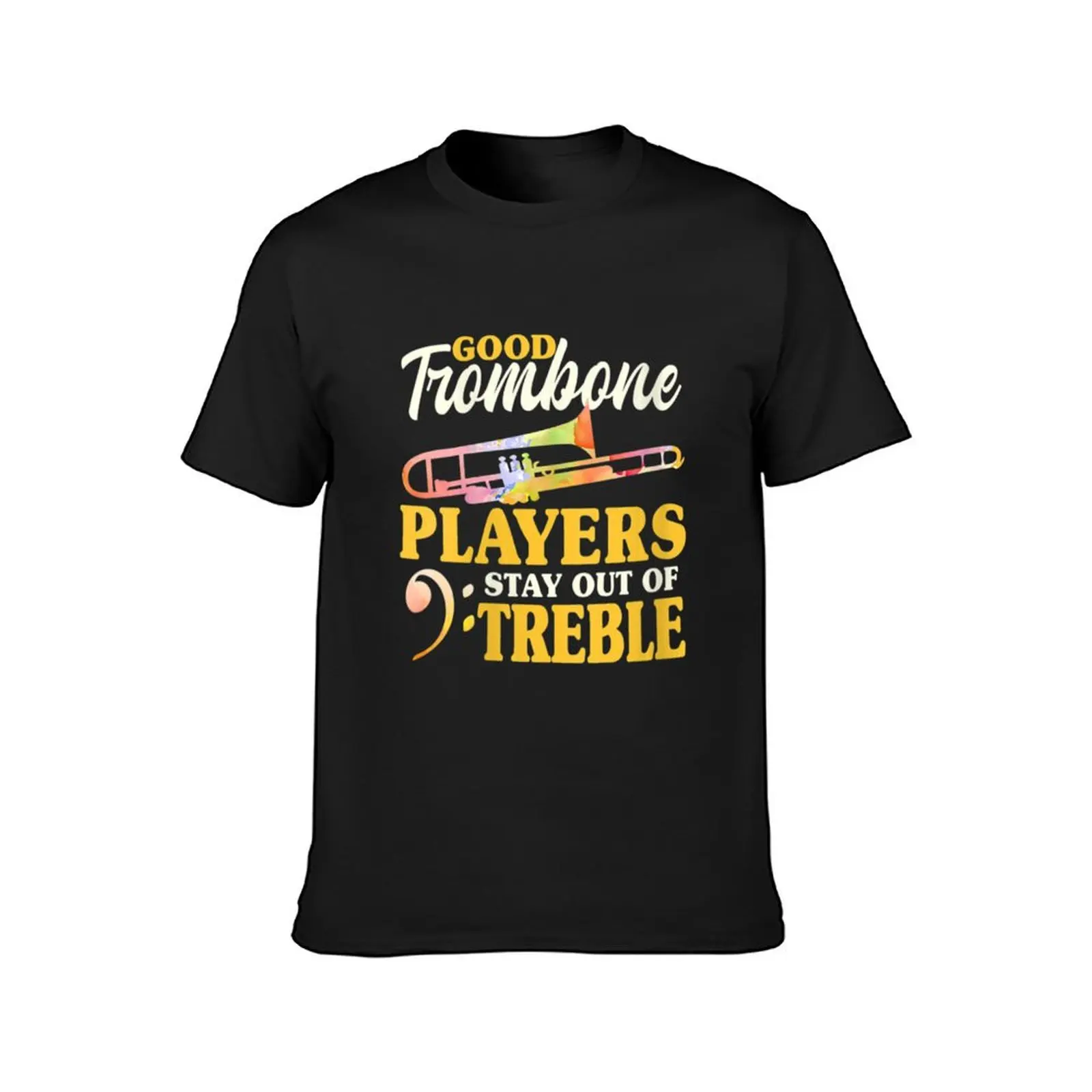 Womens Good Trombone Players Stay Out Of Treble Musician V-Neck T-Shirt Blouse summer top mens plain t shirts