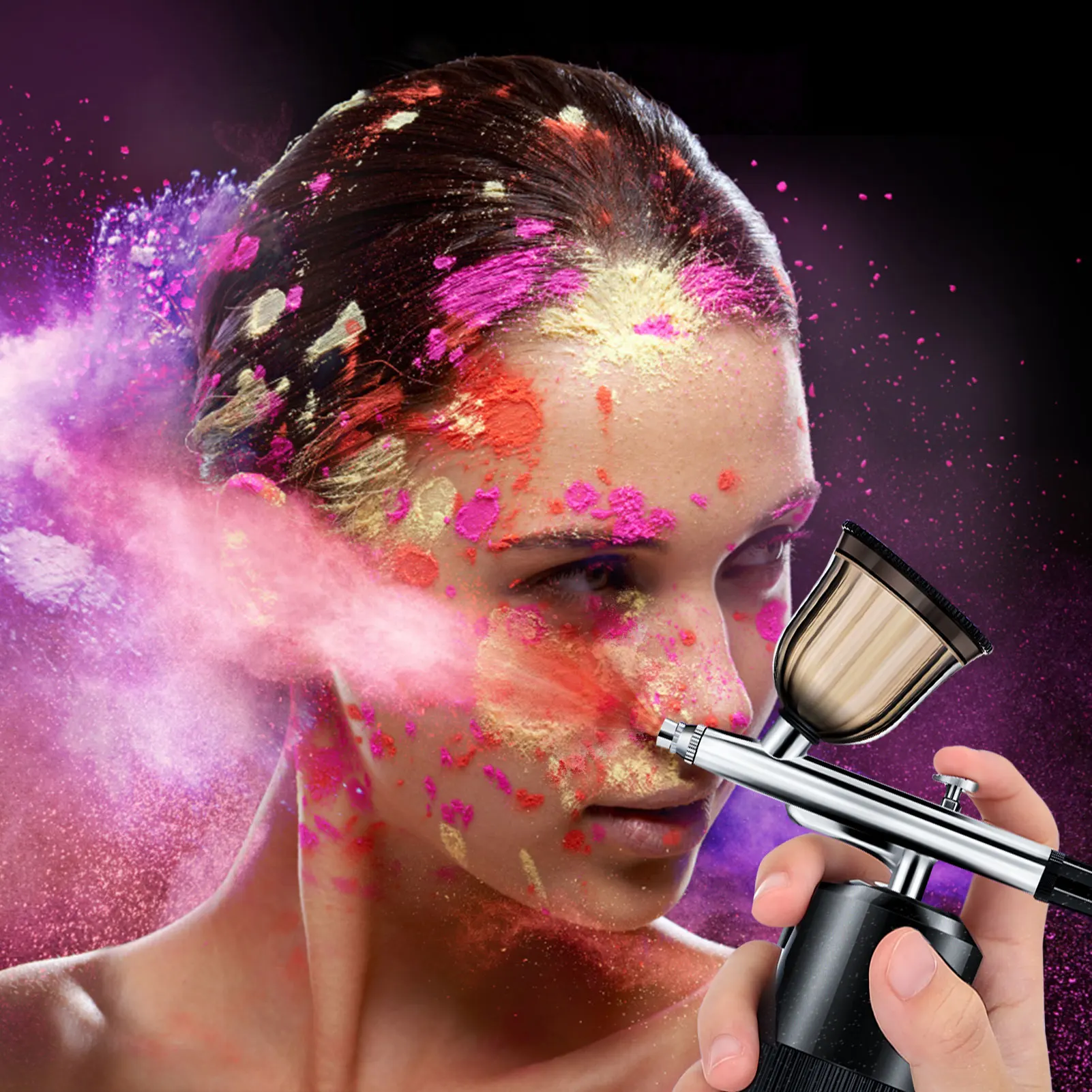 Nano mgła rozpylacz mgiełki do twarzy Mini kompresor powietrza zestaw aerografu malowane farbą w sprayu pistolet do tatuaż artystyczny paznokci rękodzieło, ciasto