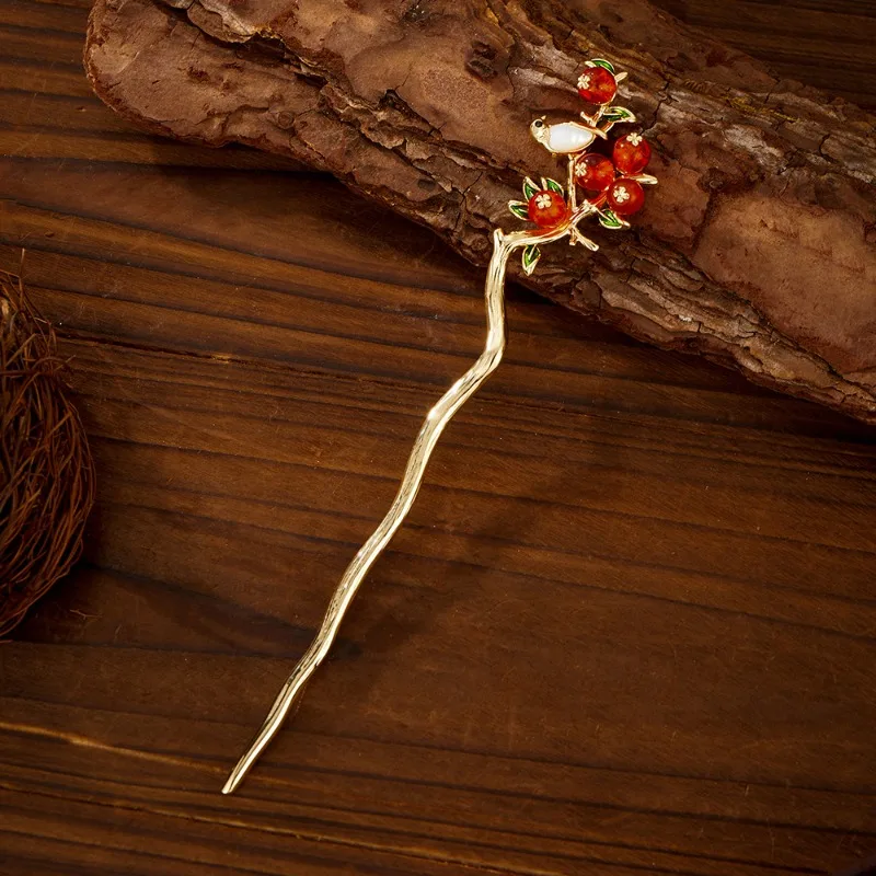 

Заколка для волос серии Persimmon Wish, новогоднее издание, прическа в китайском стиле, палочка для волос для женщин, минималистичный аксессуар для волос