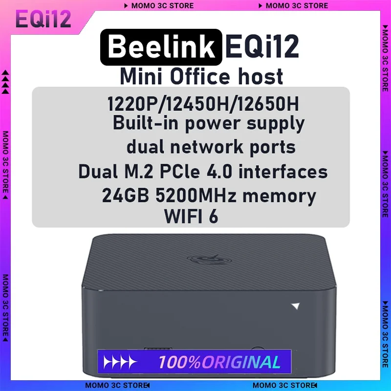 

Beelink EQi12 Intel 12450H 12650H Мини-ПК AMD DDR4 16 ГБ ОЗУ 500 ГБ 24G 1T SSD WiFi6 4K HD Настольный компьютер VS SER5 Pro 5800H