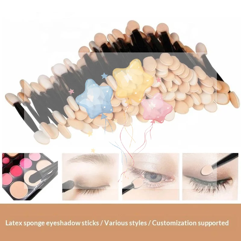 Applicatori monouso in spugna per ombretto a doppio lato da 100/200 pezzi con contenitore per pennelli per ombretto Applicatore per trucco