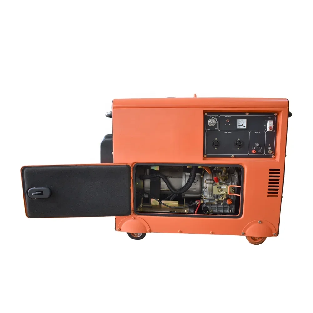 

5 кВт, 6,25 кВА, 5000 Вт, цена, 1 и 3-фазный сверхтихий электрический аккумулятор с воздушным охлаждением, зарядка, мини-портативный дизельный генератор