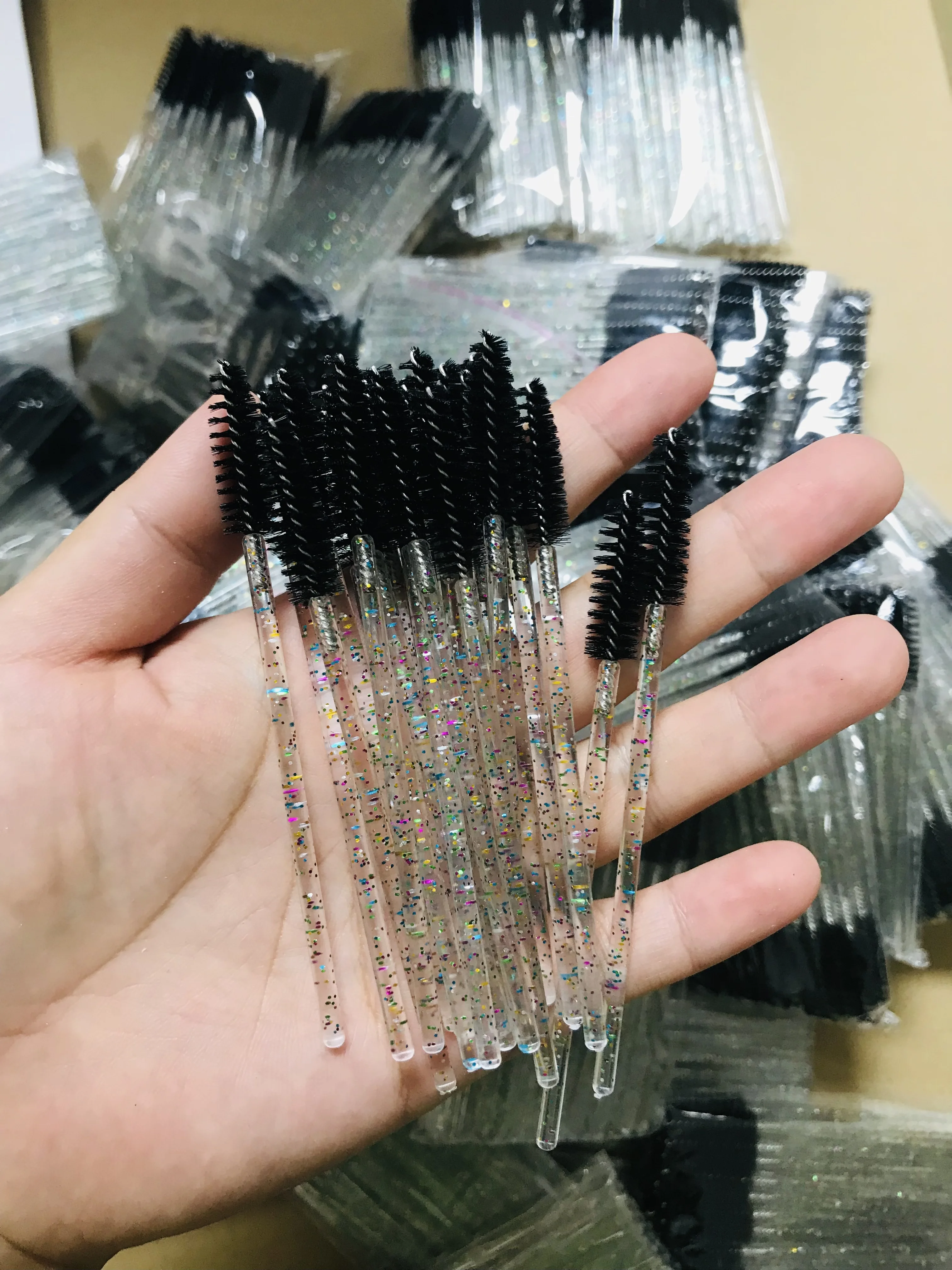 5000 Pcs Multicolors Glitter Mascara Wands Eyelash Brush Eyebrow Brushes for Woman Makeup Tools Eyelash Extension Accessories