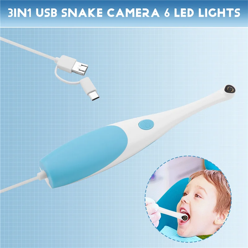 AT29-Para telefone android para pc compatível endoscópio portátil tipo-c inspeção boroscópio 3 em 1 usb cobra câmera 6 luzes led