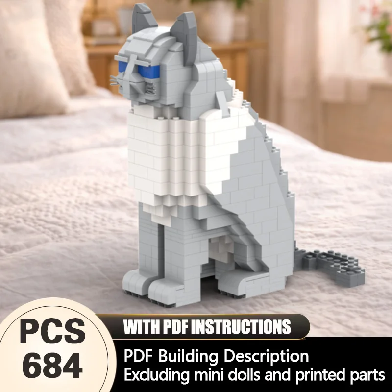 

Creators Animal Series Model MOC Building Bricks Ragdoll Cat Modular Technology Gifts Holiday Assemble Children Toys Suit