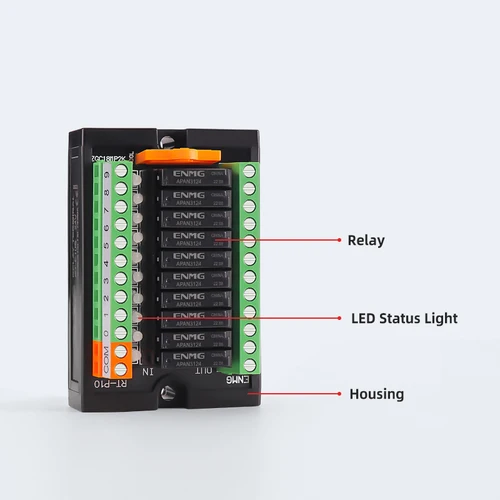 Imagen 2 del producto Relé Terminal ENMG, módulo PNP/NPN, luz de estado LED, RT-E08S, módulo multirelé, 24vdc CC, relé intermedio, retardante de llama abierto